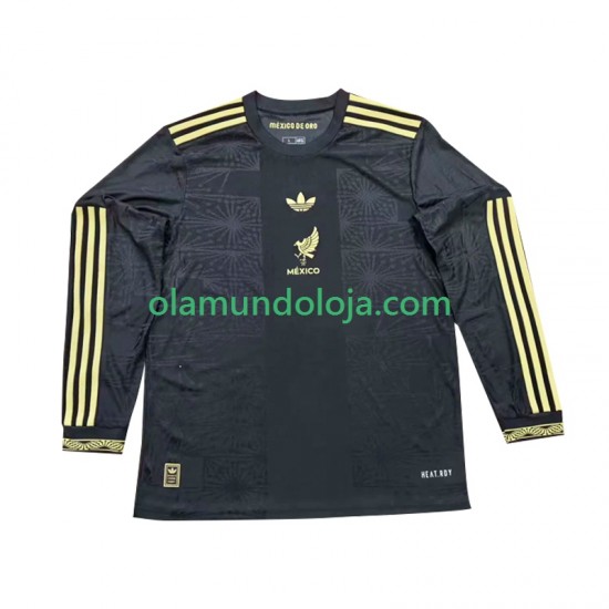 Camisola México Gold Cup Homem Equipamento Primeiro 2025 Manga Comprida